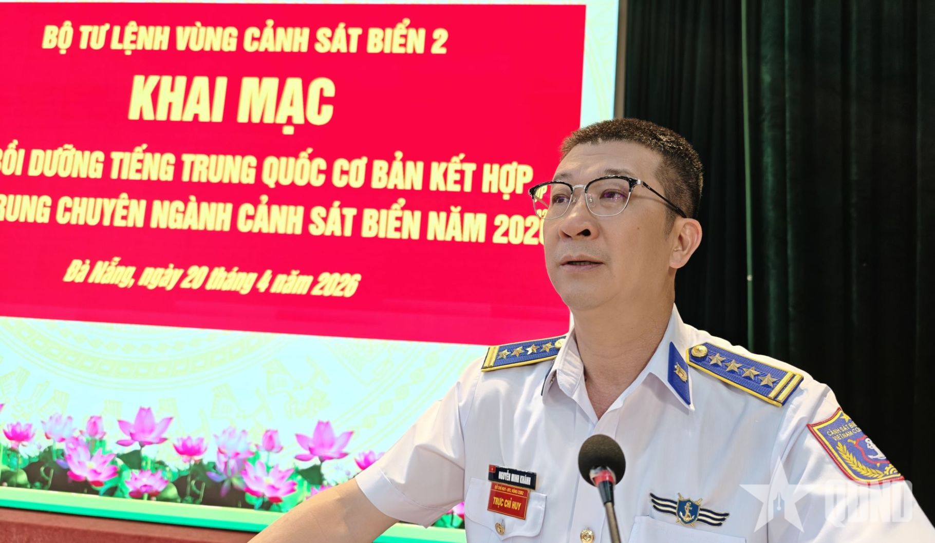 Vùng Cảnh sát biển 2 khai mạc lớp bồi dưỡng tiếng Trung Quốc năm 2026